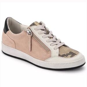Dolce Vita Miya Lace-up Zip Sneaker w/Suede & Snake Print Sz 9.5